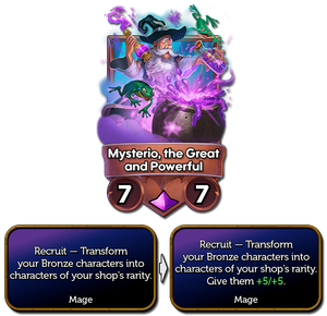 Mysterio now gives your characters +5/+5 in addition to transforming them