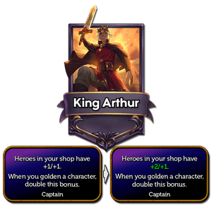 King Arthur now gives +2/+1 to Heroes (was +1/+1).