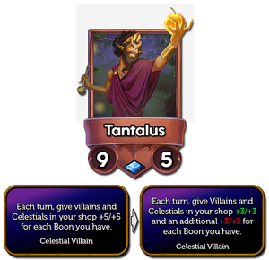 Used to buff +5/+5 for each boon you have, now always buffs +3/+3 and then +3/+3 for each boon you have