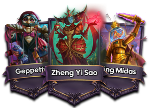 Alt-art costumes: Queen of the Drowned (Zheng Yi Sao), Fishbowl Midas, and Puppetmaster Geppetto.