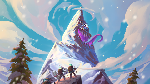 A mountain that is a mimic looking hungrily at a group of approaching hikers