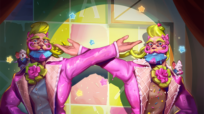 Faker and his cake clone as event masters of ceremonies.
