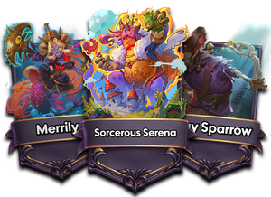 Alt-art costumes: Queen Coupa (), Sunken Siren (Sorcerous Serena), and Ghostlight Curse Sparrow (Jay Sparrow).