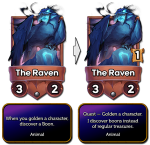 New text Quest golden a character and I discover boons instead of regular treasures