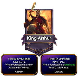 Now double his buff when you golden any character, not just heroes.