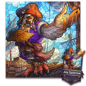 Stained-glass variant artwork for Jay Sparrow.