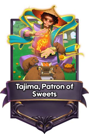 A Tajima, Patron of Sweets card.