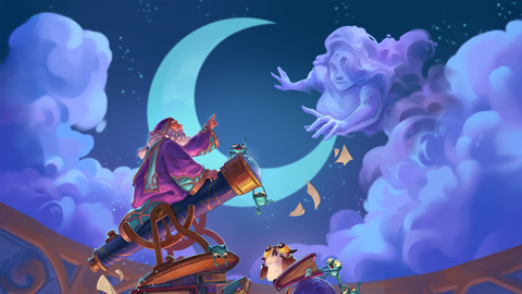 An astronomer reaches out to touch a Celestial being.