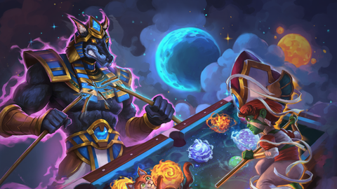 Set plays a cosmic game of pool with Osiris.