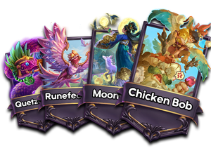 Chicken Bob, Moonsong, Runefeather, and Quetzalcoatl