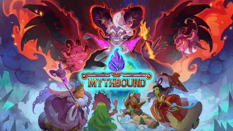 Hades with horns and angelic wings glares meanacingly over a tranquil world. Other gods of the nether realm congregate at its base.