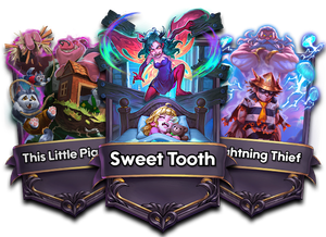 Alt-art costumes: Sweet Dreams (Sweet Tooth), Big Bad Piggie (This Little Piggie), and Lightburglar (Lightning Thief).